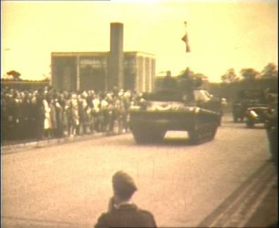 AMX met vaandel in Seedorf 1958