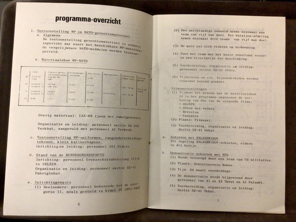 Seedorf-82 inlichtingendagen 1981